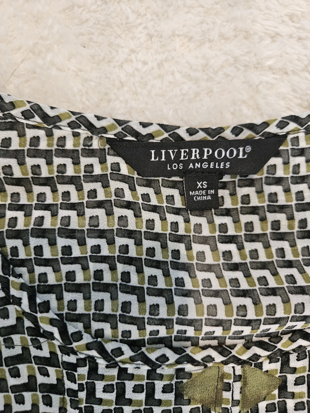 NWT Liverpool Sleeveless Green Floral Top Size XS Bohemian Summer 80s Feminine - Picture 5 of 8